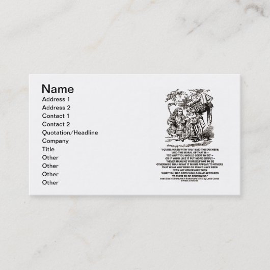 不思議の国はアリスようであろうものですだった 名刺 (正面)