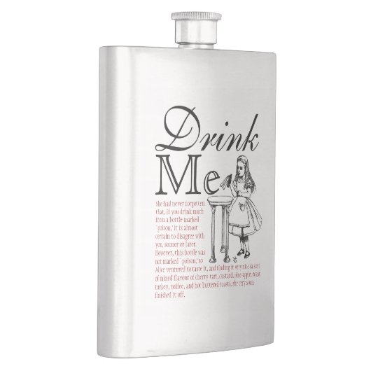 不思議の国は私を黒いおよび赤のクラシックなフラスコ飲みます フラスク (右)