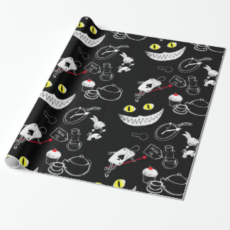 不思議の国パターンのアリス ラッピングペーパー