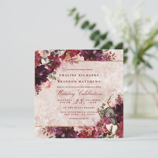 不思議の国ヴィンテージエレガントウェディングスクエアのアリス 招待状 (スタンド正面)