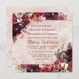 不思議の国ヴィンテージエレガントウェディングスクエアのアリス 招待状