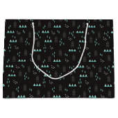 不思議の国幾何学的な夜パターン ラージペーパーバッグ (正面)