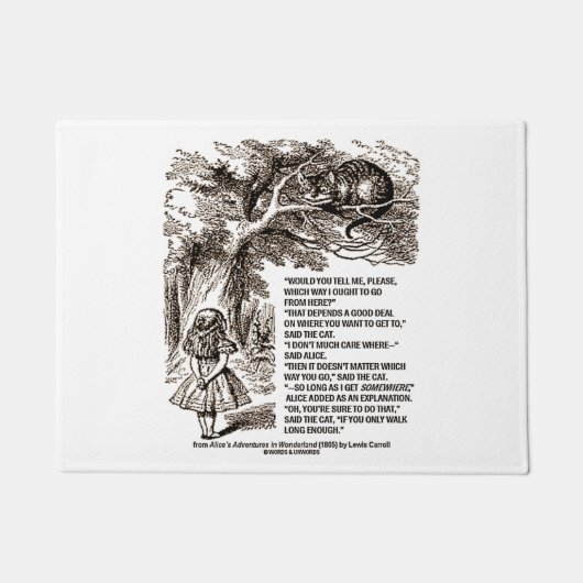 不思議の国方法私は引用文行くべきです ドアマット (正面)