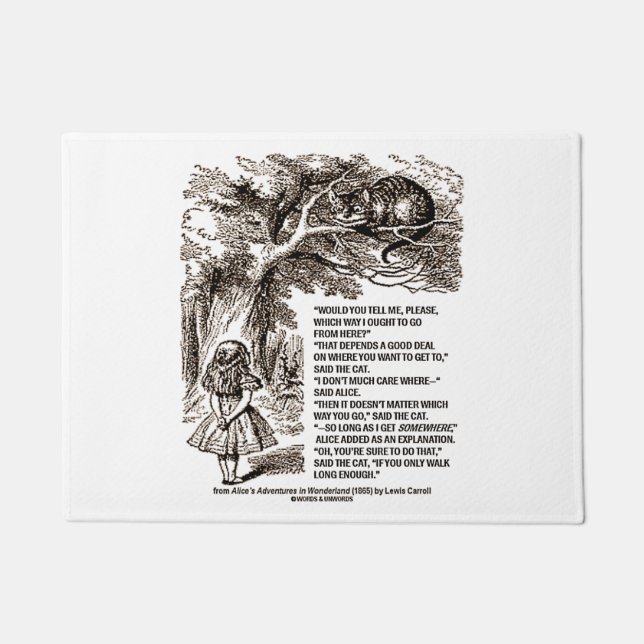 不思議の国方法私は引用文行くべきです ドアマット (正面)