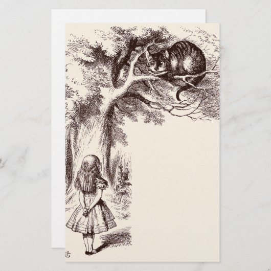 不思議の国|チェシャー猫のスマイルのアリス 便箋 (正面/裏面)