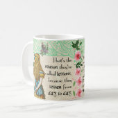 不思議の国、ヴィンテージの二重引用符のマグのアリス コーヒーマグカップ (正面左)