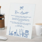 不思議の国 手描き編集可能な結婚式メニュー 台座サイン (インサイチュ)