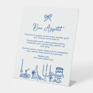 不思議の国 手描き編集可能な結婚式メニュー 台座サイン