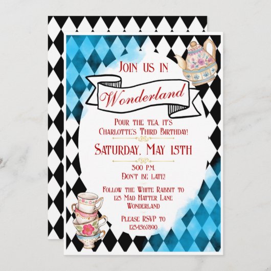 不思議の国 招待状 (正面/裏面)