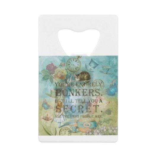 不思議の国-狂う引用文-不思議の国のアリス クレジットカード栓抜き (正面)