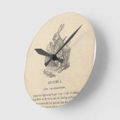 不思議の国、第1ウサギの下の章のアリス、 ラウンド壁時計 (傾斜)