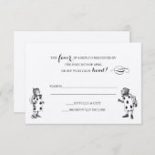 不思議の国RSVPの応答カードのアリス 出欠カード (正面/裏面)