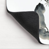 不愉快な昆虫[トンボ]および灰色の子ネコ マウスパッド (コーナー)