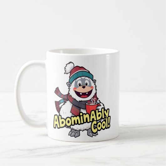 不愉快クールな冬イェティデザイン コーヒーマグカップ (左)