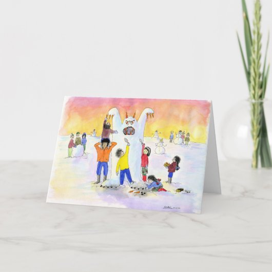 不愉快霜の降りたな雪だるま シーズンカード (正面)