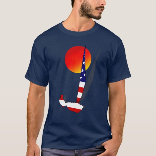 不意に米国の航行のレガッタの船員のティー Tシャツ (正面)
