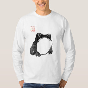 不感身日本ののカエルが動物を歩き回おもしろいる Tシャツ