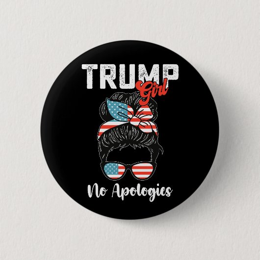 不撓不屈のトランプ女子大統領選 缶バッジ (正面)