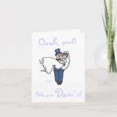 不敬なおもしろい新郎新婦の結婚式 招待状 (正面)