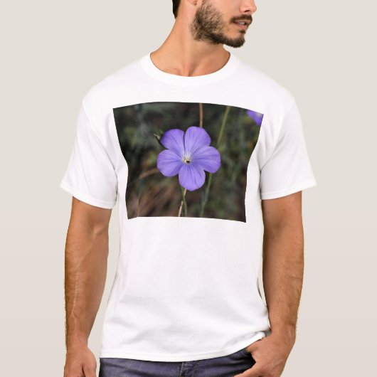 不断か青い亜麻の花 Tシャツ (正面)