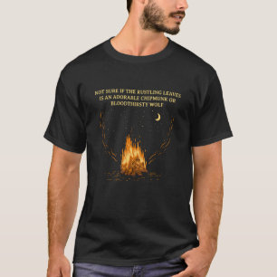不明なもしRustlingの葉Campingハイキングカム Tシャツ