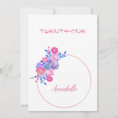 不明なフローラ誕生日の招待 招待状 (裏面)