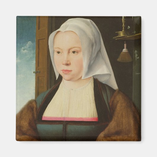 不明な女性のポートレート, 1527 (パネル上の油) マグネット (正面)