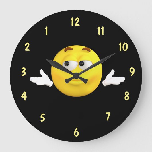 不明な顔リバースダイヤル ラージ壁時計 (正面)