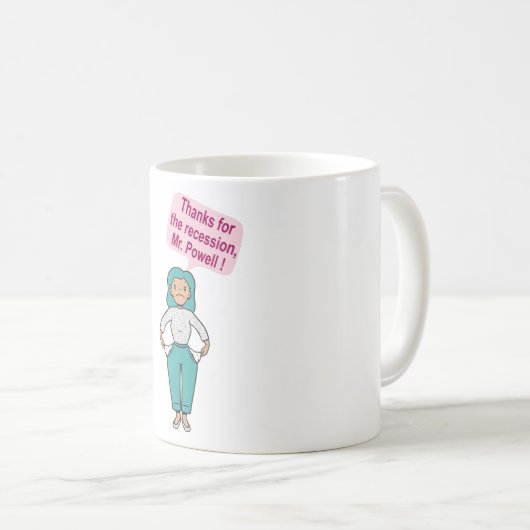 不景気感謝していのためパウエルさん コーヒーマグカップ (正面右)