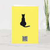 不服従な猫の黒いシルエットの後ろ姿 カード (裏面)