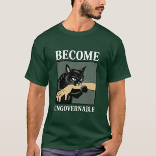 不服従になれ 面白い動物 アナーキー ギフト 猫 Tシャツ