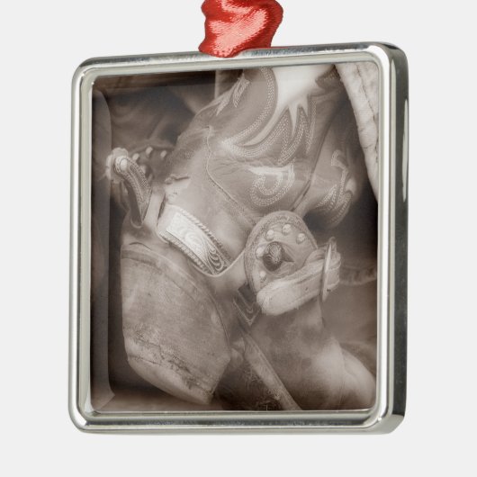 不朽のカウボーイ・ブーツのクリスマスのオーナメント メタルオーナメント (左)