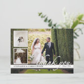 不朽の上品3の写真の結婚式は感謝していしています サンキューカード (スタンド正面)
