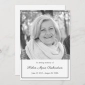 不朽の写真の悔やみや弔慰によって組み立てられる哀悼の葬式 サンキューカード (正面/裏面)