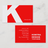 不朽の巨大な手紙の名刺(赤く及び白い) 名刺 (正面/裏面)