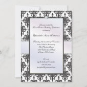 不朽の黒い及び白人のダマスク織の菓子16のパーティー 招待状 (正面)