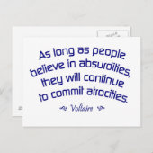 不条理に対するボルテール ポストカード (正面/裏面)