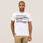 不条理を信じさせることができる人はmakを缶詰にします tシャツ (正面フル)