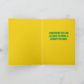 不機嫌おもしろいそうな老人のように口を開くチンパンジー カード (内部)