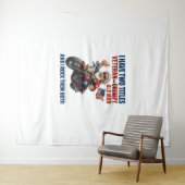 不機嫌おもしろいそうな老人退役軍人バイク タペストリー (インサイチュ(横))