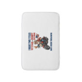 不機嫌おもしろいそうな老人退役軍人バイク バスマット (正面縦)