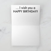 不機嫌おもしろいそうな表情の猫の誕生日カード カード (内部)