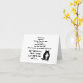 不機嫌おもしろいなネコのお父さんのデイノートカード カード (黄色い花)