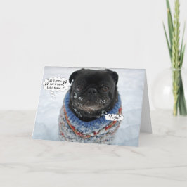 不機嫌おもしろいなパグのクリスマスカード シーズンカード