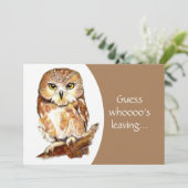 不機嫌おもしろいなフクロウのお別れパーティー 招待状 (スタンド正面)
