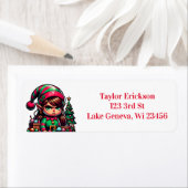 不機嫌おもしろいな小妖精や小人クリスマス ラベル (インサイチュ)