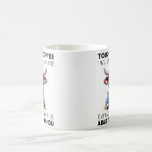 不機嫌おもしろいな牛の引用文 コーヒーマグカップ (中央)