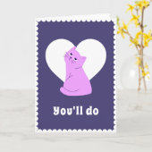 不機嫌おもしろいな猫アンチ – バレンタインデー皮肉 カード (黄色い花)