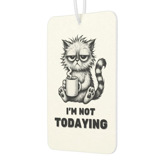 不機嫌おもしろいな猫コーヒーカーアクセサリー カーエアーフレッシュナー (左)