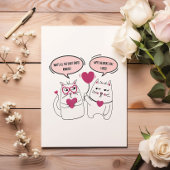 不機嫌おもしろいな皮肉な猫のバレンタインデー シーズンカード